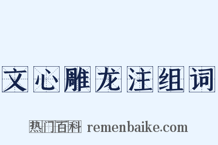 文心雕龙注组词是什么意思的图片